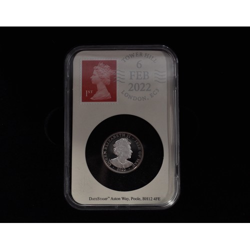 47 - DateStamp Moment in Time - 2022 Isle of Man  Silver Sovereign DateStamp Issue 6 Feb 2022, boxed in c... 