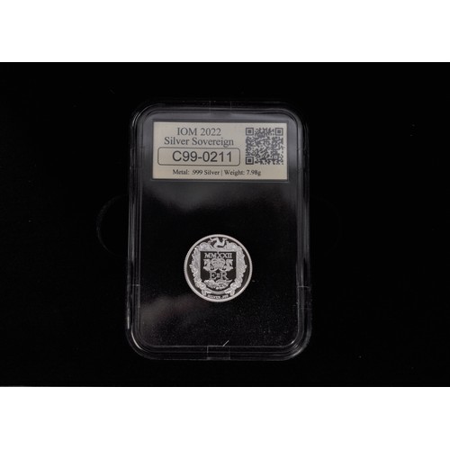 47 - DateStamp Moment in Time - 2022 Isle of Man  Silver Sovereign DateStamp Issue 6 Feb 2022, boxed in c... 