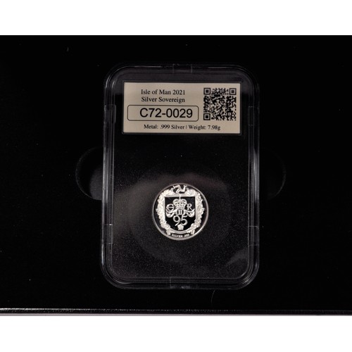 60 - Westminster DateStamp  - 2021 Isle of Man .999 Silver Sovereign, Datestamp Issue 21.04.2021, boxed i... 