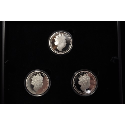 62 - Westminster Collection - Her Majesty The Queen's 95th Birthday,  silver proof £5 boxed set, (x3 coin... 