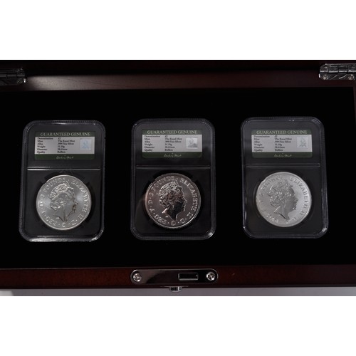 64 - The Royal Mint - The Legend of Robin Hood Silver bullion Coin collection consisting x3 .999 fine sil... 