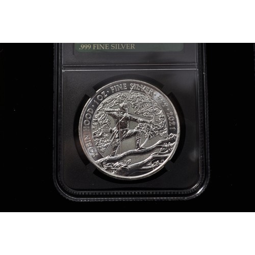 64 - The Royal Mint - The Legend of Robin Hood Silver bullion Coin collection consisting x3 .999 fine sil... 