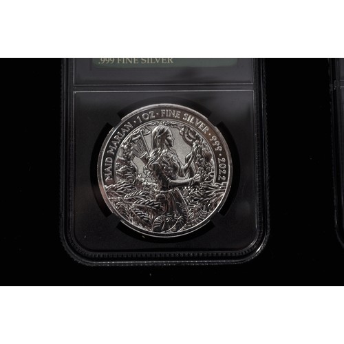 64 - The Royal Mint - The Legend of Robin Hood Silver bullion Coin collection consisting x3 .999 fine sil... 