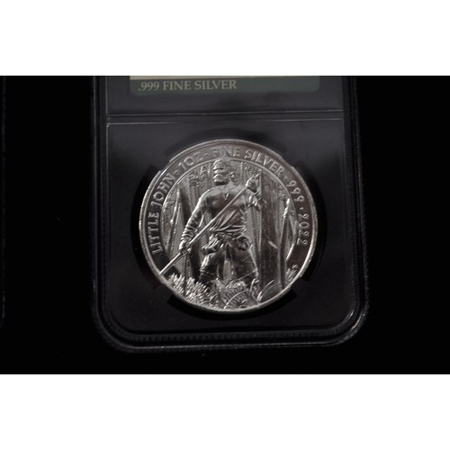 64 - The Royal Mint - The Legend of Robin Hood Silver bullion Coin collection consisting x3 .999 fine sil... 