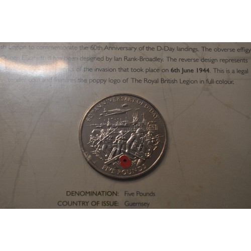 79 - Group of military-themed coins and medallions to include D-Day 70th anniversary commemorative Crown ... 