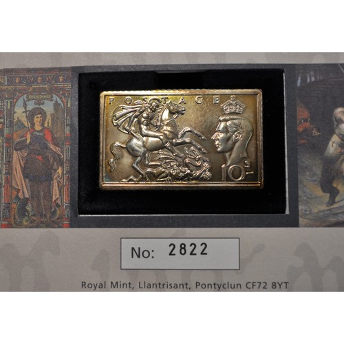 86 - X4 St. George & The Dragon Philatelic Ingot & England Pictorial Stamp set, no's. 1418, 2822, 3692 an... 