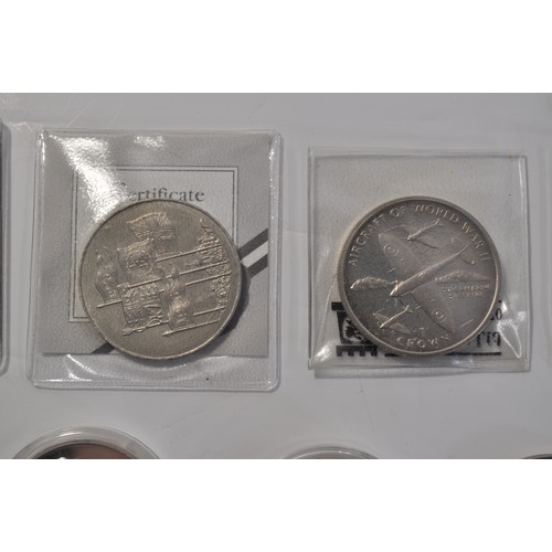 88 - Silver and Cupro Nickel commemorative coins denomination of £2, £5 and Crowns together with 1936 Sil... 