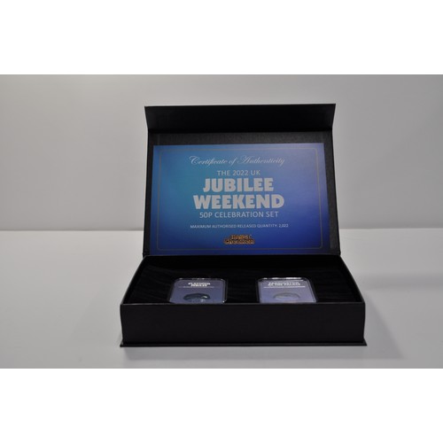 94 - Westminster Collection 2022 UK Jubilee Weekend 50p Celebration Set, with Certificate