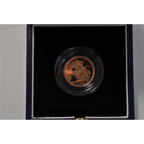 150 - 1996 Queen Elizabeth II proof gold half sovereign, cased with certificate