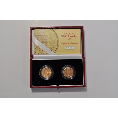 151 - Royal Mint The Jubilee Shield Sovereign set, consisting of 22-carat gold 1871 Victorian Sovereign an... 