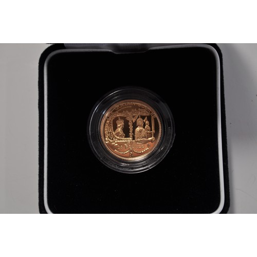 155 - Royal Mint Queen Elizabeth II Golden Jubilee Guernsey 22ct gold proof Twenty-Five Pound coin, in a b... 