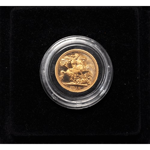 161 - 22ct gold sovereign coin, Elizabeth II, 1979. Approx weight 8g