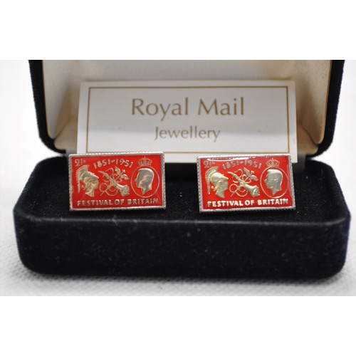 170 - Boxed cufflinks to include two sets of 925 silver Royal Mail cufflinks by Royal Mint, together with ... 