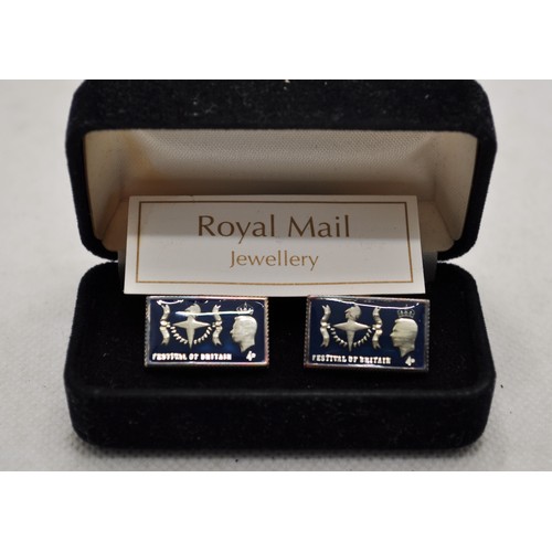 170 - Boxed cufflinks to include two sets of 925 silver Royal Mail cufflinks by Royal Mint, together with ... 