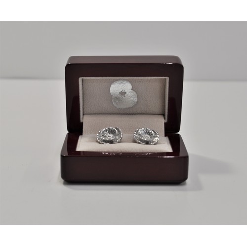 171 - TMB Art Metal of London - Battle of Britain 75th anniversary poppy cufflinks. 
sculpted by Stephen A... 