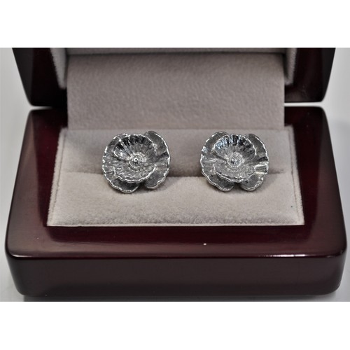 171 - TMB Art Metal of London - Battle of Britain 75th anniversary poppy cufflinks. 
sculpted by Stephen A... 