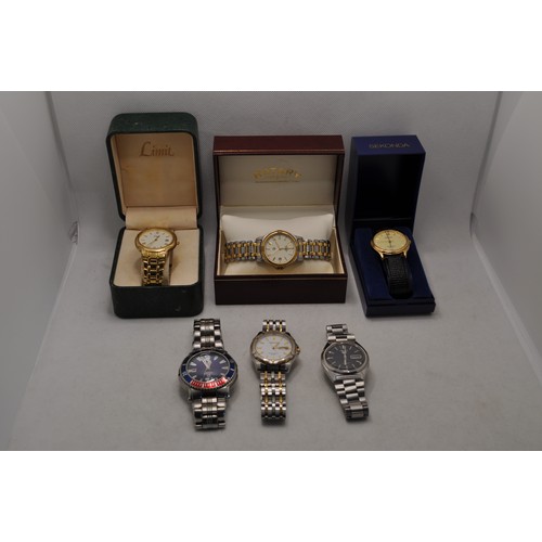 174 - A group of gentleman's wristwatches, including Sekonda, limit, Rotary, Modex and Seiko