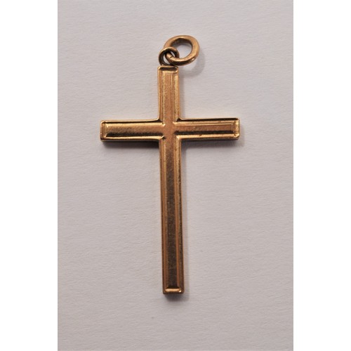 249 - Gold jewellery items consisting of a 9ct yellow gold cross pendant hallmarked Chester, Helvitia wris... 