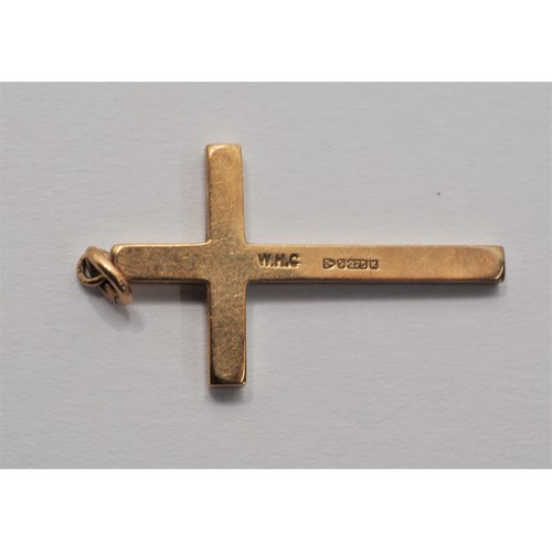 249 - Gold jewellery items consisting of a 9ct yellow gold cross pendant hallmarked Chester, Helvitia wris... 