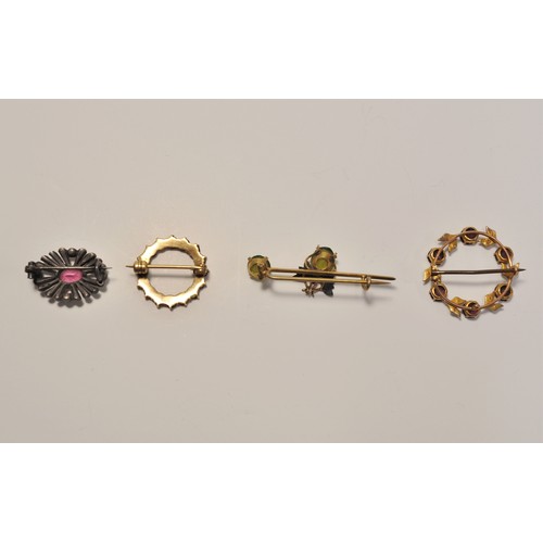 199 - A group of antique sweetheart brooches A/F