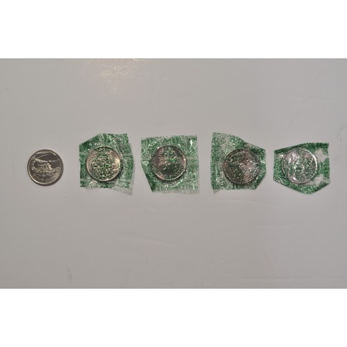 78 - Teenage Mutant Ninja turtle character medallions in unopened original wrapping x4 plus one other.