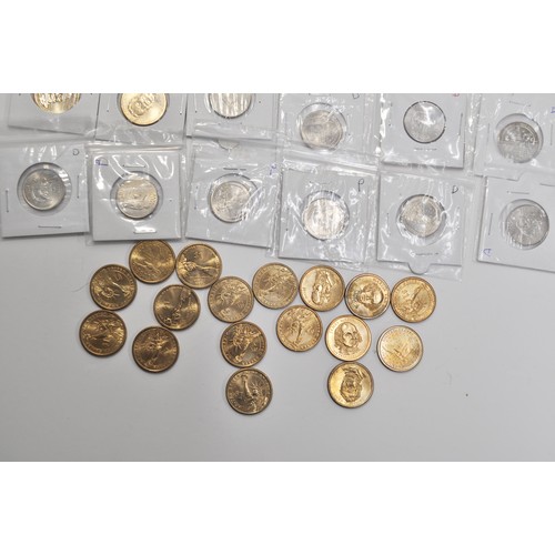 72 - American coinage interest including 1oz silver trade unit round coin together with one-dollar coins,... 