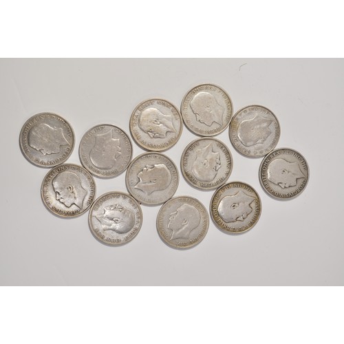 140 - A mix of UK vintage Silver coinage to include; Florins, Shillings and Sixpences. approx. weight 360g