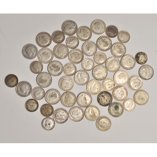 140 - A mix of UK vintage Silver coinage to include; Florins, Shillings and Sixpences. approx. weight 360g