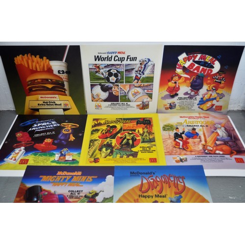 4 - X8 McDonalds posters including Aristocats, World Cup, Batman and others. Size 55cm x 55cm