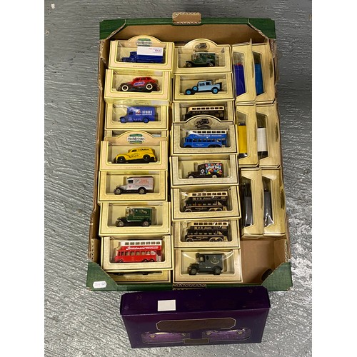 13 - Days Gone and LLedo Diecast toys including model coaches, trams, cars, vans etc x32 in total