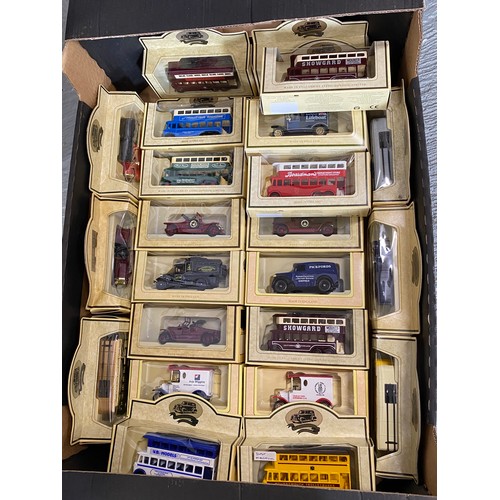 14 - A quantity of boxed Days Gone and LLedo Diecast toys including model coaches, trams, cars etc x40 in... 