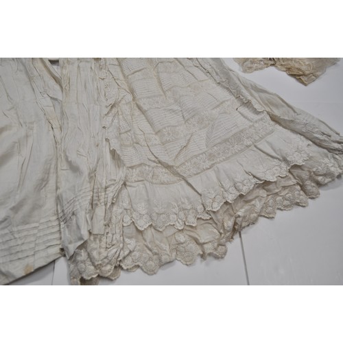 29 - Antique child's christening gown with undergarment and lace panel