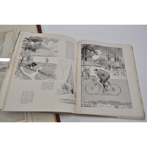 57 - Frank Patterson (English 1871-1952): Cycling related pen and ink drawings - x2 framed originals enti... 