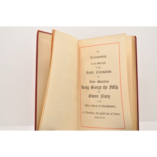 64 - A book of the Form and Order of Service for the Coronation of King George V and Queen Mary, Thursday... 