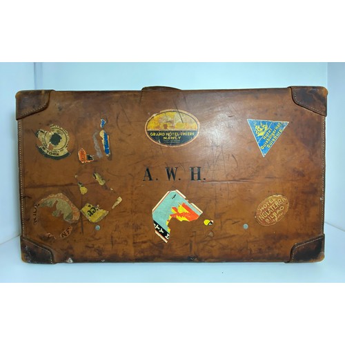 Sir Arthur William Hill KCMG FRS FLS - Unique, one-of-a-kind antique travelling case that features various travel destination labels, belonging to renowned botanist and Director of Kew Gardens Sir Arthur William Hill KCMG FRS FLS, (b.11.10.1875 – 3.11.1941).  He undertook numerous groundbreaking field trips to Iceland in 1900, Andes in Bolivia and Peru 1903 during his earlier academic studies and was a Fellow and Dean at Cambridge University. In 1907 he joined Kew under Sir David Prain and in 1922 succeeded Prain as Director at Kew Gardens, London. During his time as botanist and Director at Kew Gardens, he visited Australia, New Zealand, Malaya, Rhodesia, East Africa, India, the Caribbean, Cyrenaica and the West Indies.  Research evidence of travel documentation showing the passenger manifest;  1920’s – ‘SS Camito’ Avonmouth to Limon & Jamaica.  New York Passenger Manifest ‘SS Caronia’ 1926. Canadian Pacific Southampton to Montreal, ‘Melita’ October 1926.
