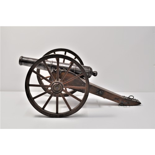 76 - Model cannons in various sizes and made from brass, metal and wood parts. overall length of largest ... 