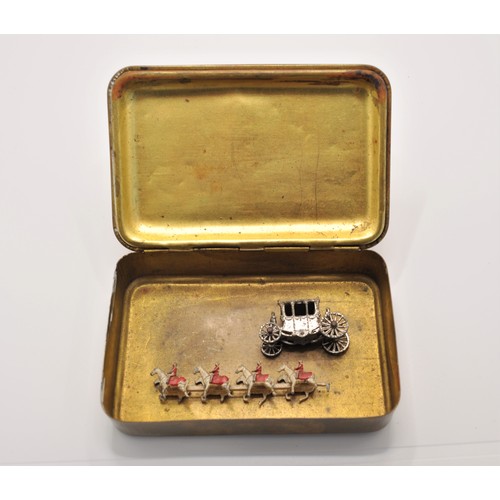 78 - WWI Queen Mary 1914 Christmas Tin together with metal coronation horses and carriage plus a album co... 