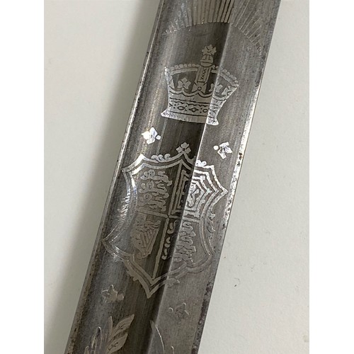 88 - Henry Wilkinson Pall Mall London, British officer's sword  in scabbard stamped 31185 to spine. VR cy... 