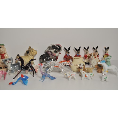 21 - Bunny band instrument performers, various whimsies, pair of bloodhounds together with a quantity of ... 