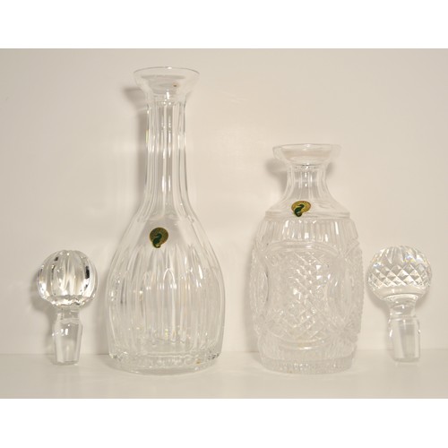 25 - x2 Waterford Crystal decanters, Carina and Kathleen, Kathleen decanter small chip to base of stopper