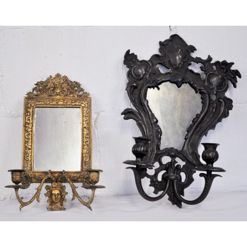 74 - Girandole mirror with twin candle holders in art nouveau / rococo / baroque style