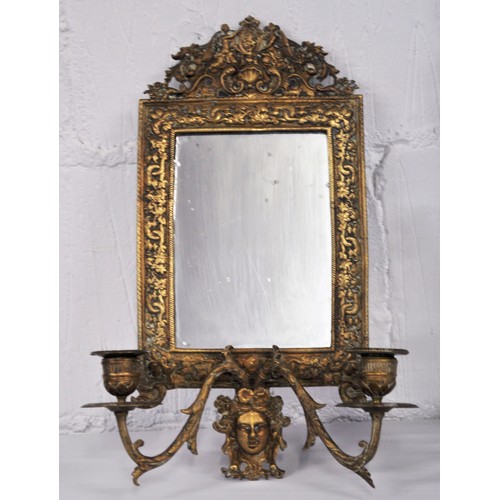 74 - Girandole mirror with twin candle holders in art nouveau / rococo / baroque style