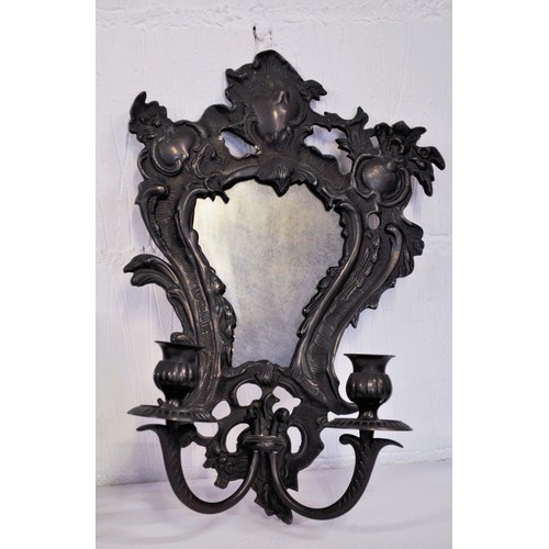 74 - Girandole mirror with twin candle holders in art nouveau / rococo / baroque style