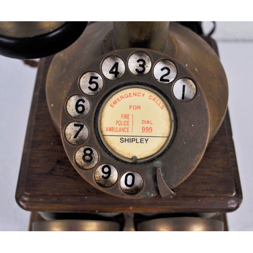 90 - GEC telephone model No.150, candlestick design with brass/bell receiver and Shipley dial stamped PL2... 