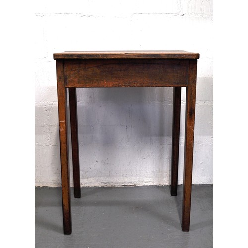 109 - Vintage wooden flip top school desk with tapered legs