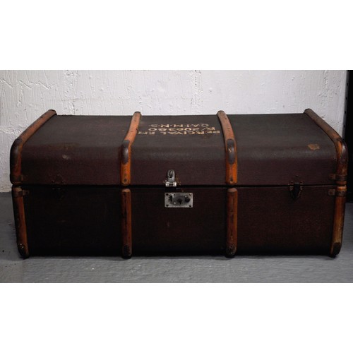 132 - WWI Queen Alexandra's Imperial Military Nursing Service travelling trunk, marked Percival F.M P/2063... 