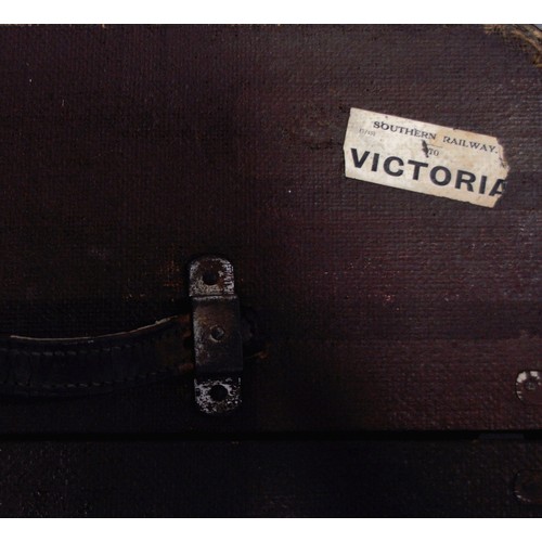 132 - WWI Queen Alexandra's Imperial Military Nursing Service travelling trunk, marked Percival F.M P/2063... 