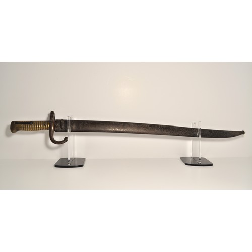 137 - French model Chassepot bayonet estimated  c.1866, blade measures approx. 57.5cm, complete with steel... 