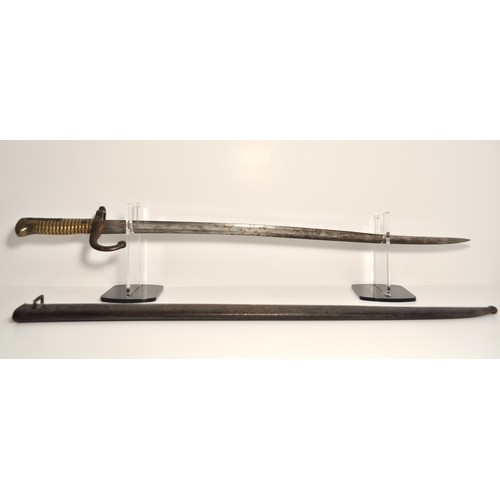 137 - French model Chassepot bayonet estimated  c.1866, blade measures approx. 57.5cm, complete with steel... 