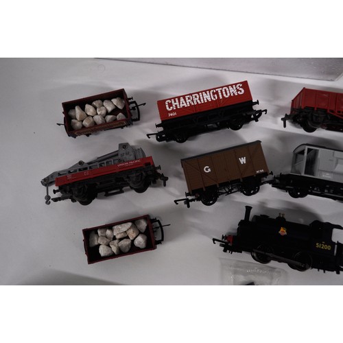 66 - Mixture of Hornby, Mainline and other makers consisting of trains, wagons, track and power unit plus... 